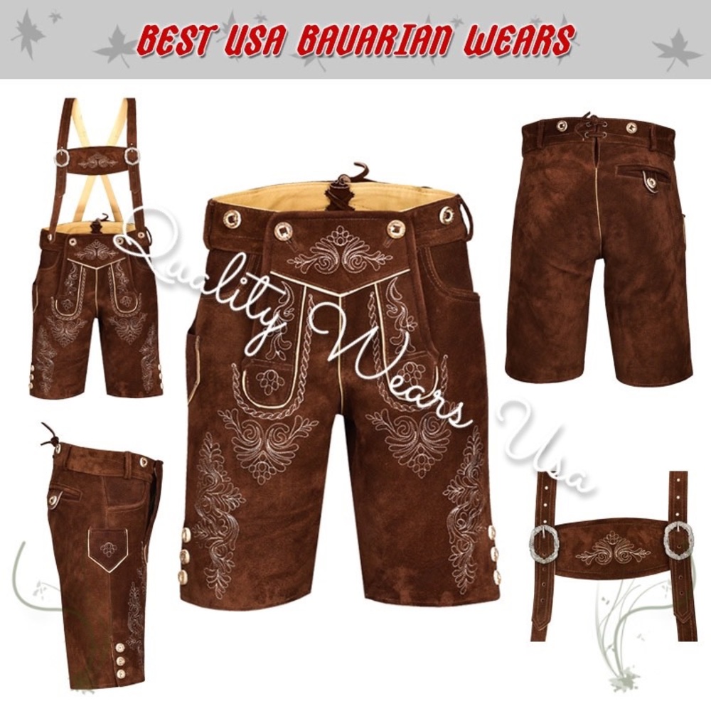 Men Authentic lederhosen - Oktoberfest lederhosen style 2